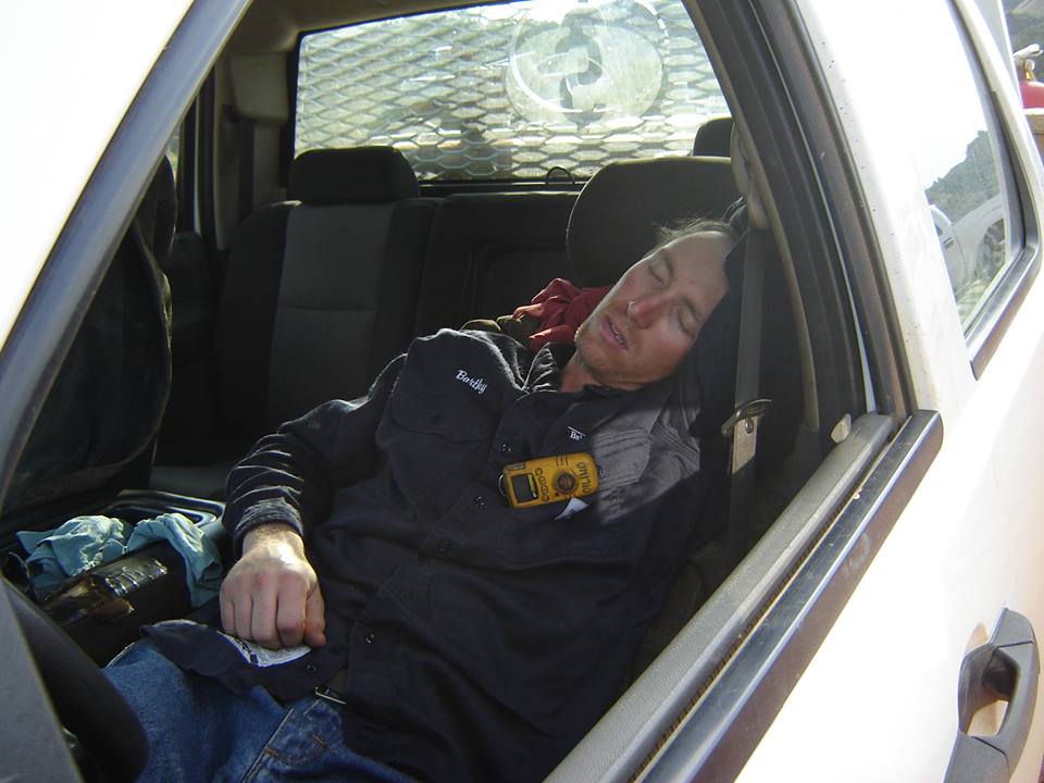 Tyler Sleeping in his Car